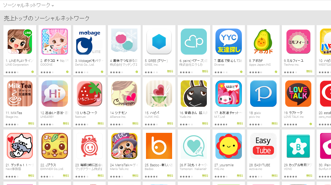 Google Play週次ランキング(2/16)　タップル誕生が再び4位に上昇